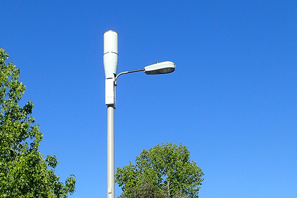 fiber optic cables and small cell light pole