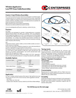 Low PIM Coax Cable Assemblies